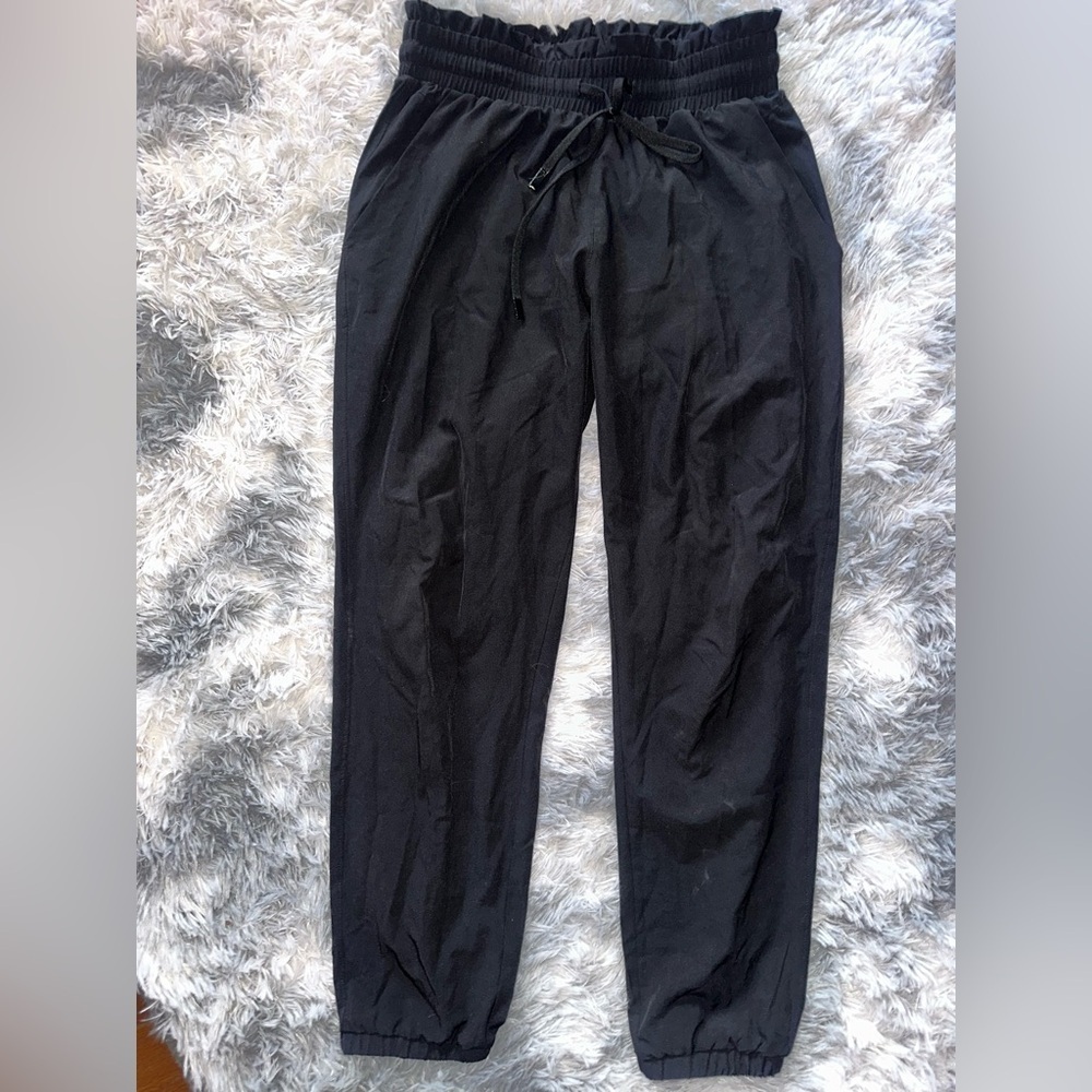 Mono B Black Elastic Waist Lightweight Quick Dry Jogger Pants - EUC Medium
